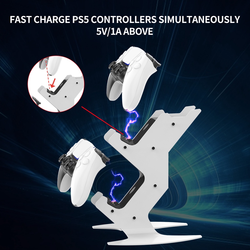 Đế Sạc Đôi Thông Dụng 2023 GuliKit Cho Tay Cầm Chơi Game PS5 PS4 Xbox One Switch Pro