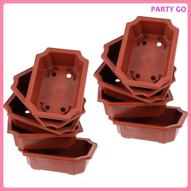 Bộ 10 Chậu Nhựa Trồng Cây Bonsai Ngoài Trời Tiện Dụng