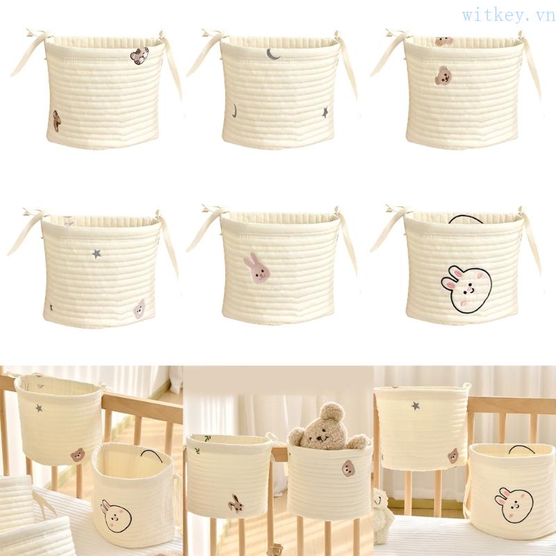 Túi Đựng Tã Lót Bằng Vải Cotton Treo Nôi Em Bé