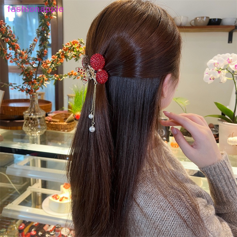 1 Kẹp Tóc Quả Cherry Đính Đá Thời Trang