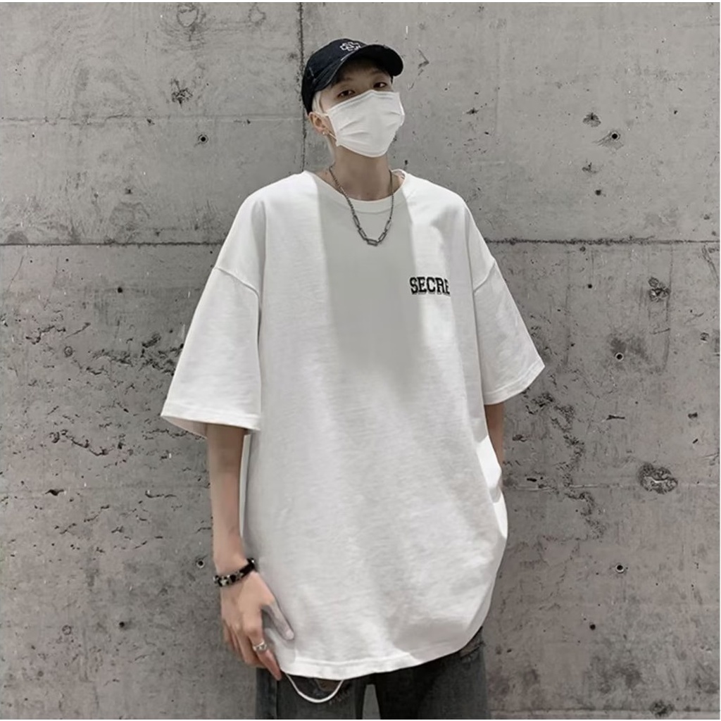 Áo Thun Tay Ngắn Màu Trắng Plus Size Phong Cách Đường Phố Mỹ Thời Trang Mùa Hè Cho Nam