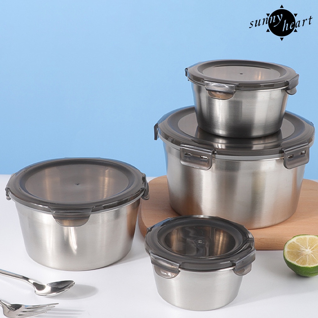 Suno Bát Ăn Trưa Hai Lớp Có Nắp Đậy 400ml / 600ml / 1100ml / 2100ml Bằng Thép Không Gỉ