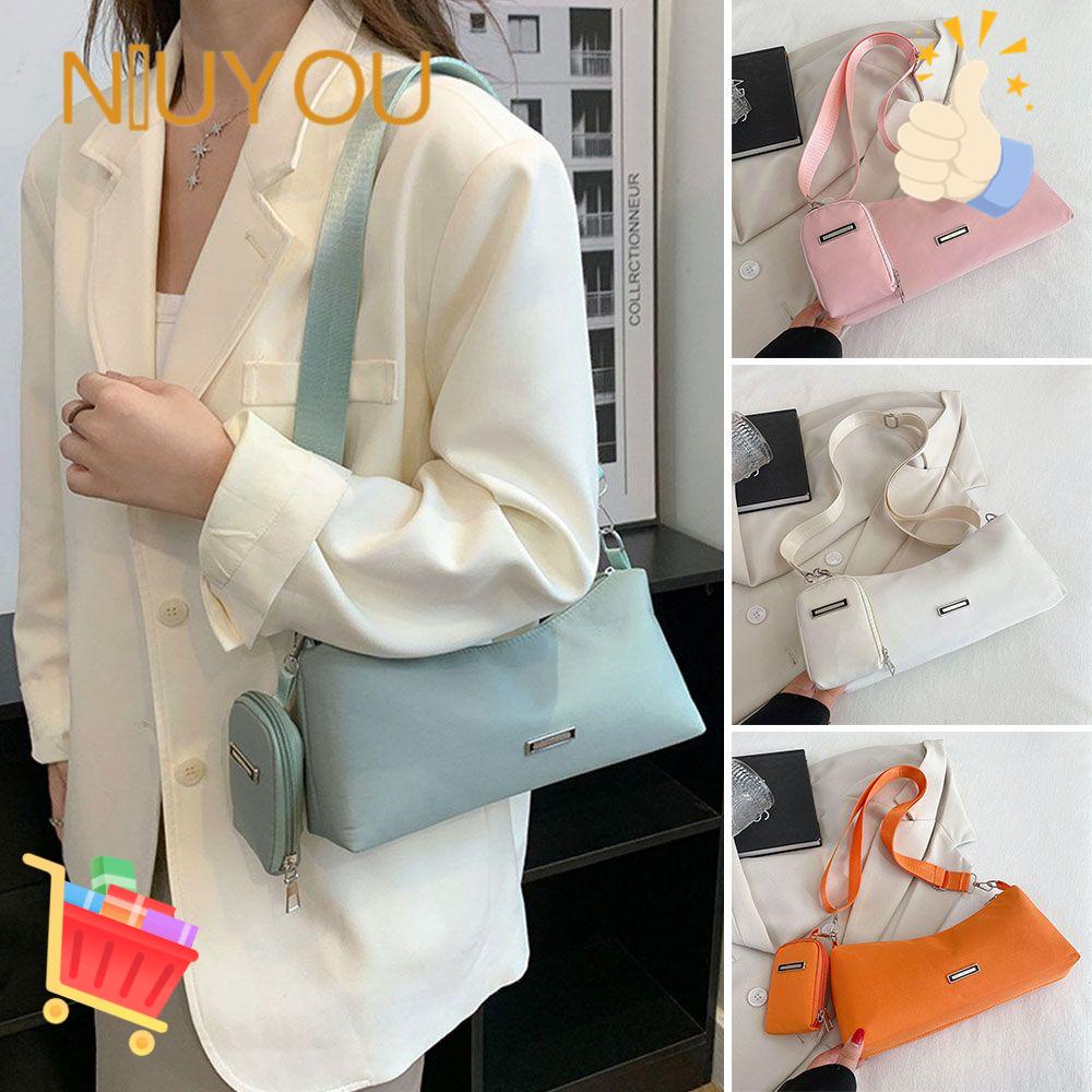 Túi Đeo Chéo Nylon Màu Sắc Trơn Phong Cách Thể Thao Thời Trang