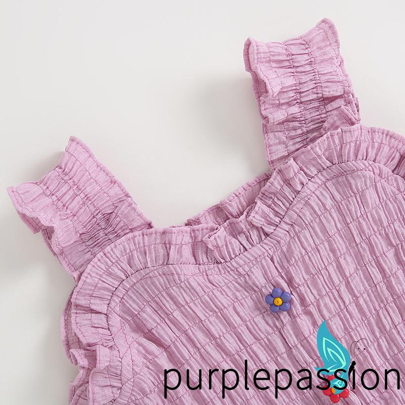 Set Đồ Mùa Hè 2 Món Gồm Áo Ba Lỗ Trơn Màu Và Quần Ngắn Co Giãn Cho Bé Gái