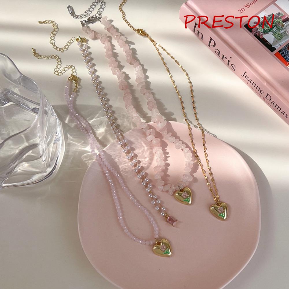 Vòng cổ Chuỗi Hạt Mặt Trái Tim Thời Trang Cho Nữ