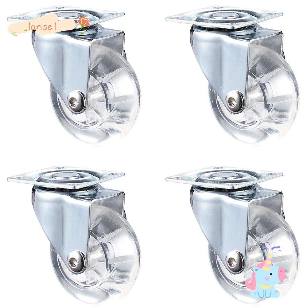 Set 4 Bánh Xe Trong Suốt Tải Trọng Thấp 360 lbs Bằng Polyurethane Chất Lượng Cao