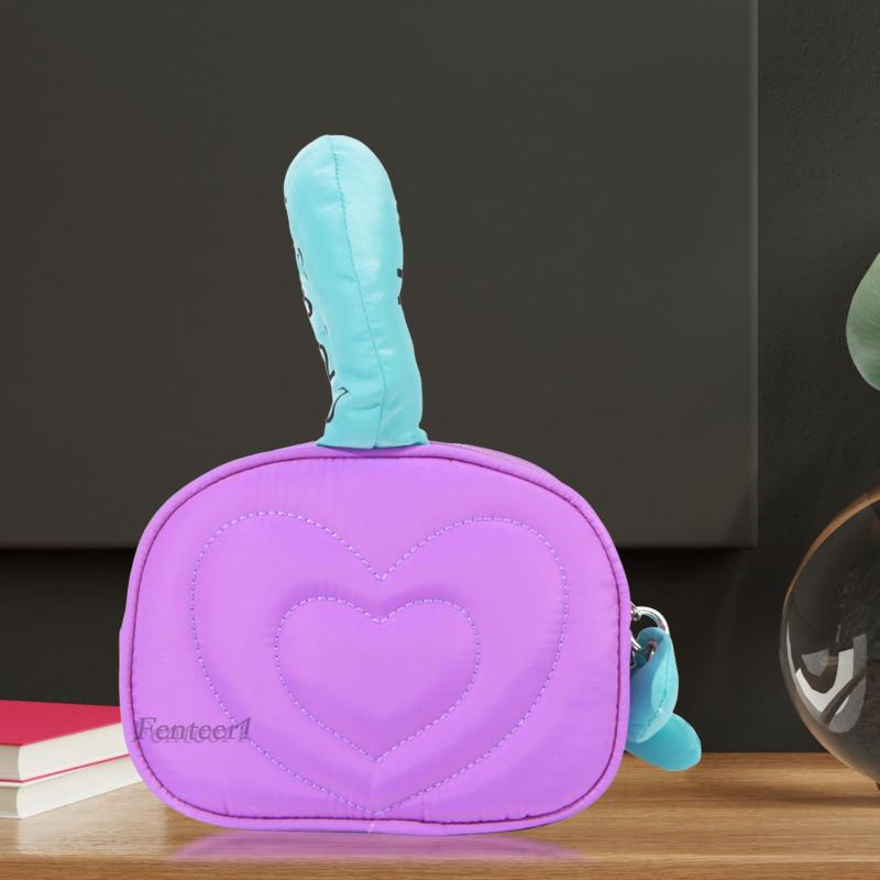 [Fenteer1] Túi Đựng Mỹ Phẩm / Đồ Trang Điểm Đa Năng Họa Tiết Trái Tim Trang Trí Thời Thượng Cho