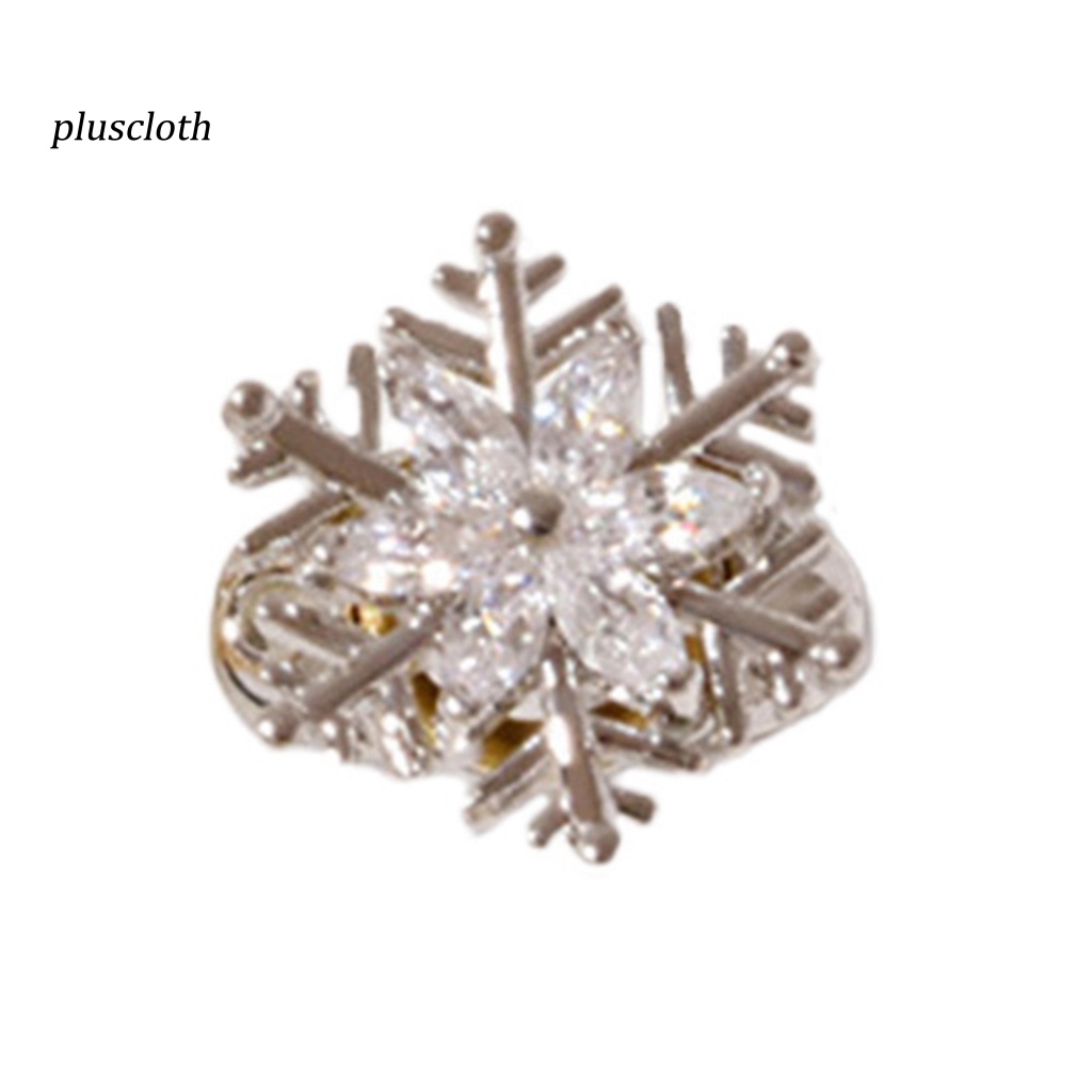 Phụ Kiện Trang Trí Móng Tay Nghệ Thuật Hình Bông Tuyết Đính Đá Zircon 3D Mừng Năm Mới