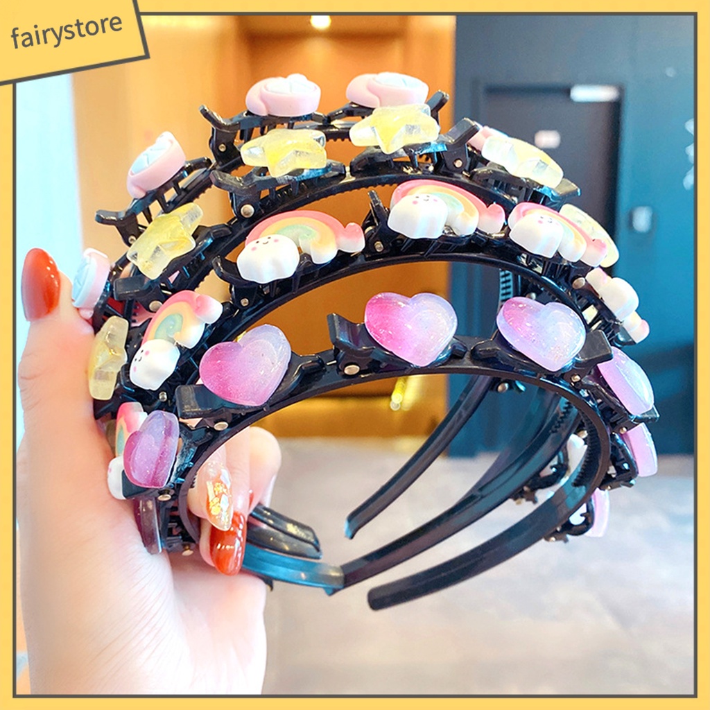 Băng Đô Cài Tóc Co Giãn Nhiều Họa Tiết Dễ Thương Cho Bé Gái