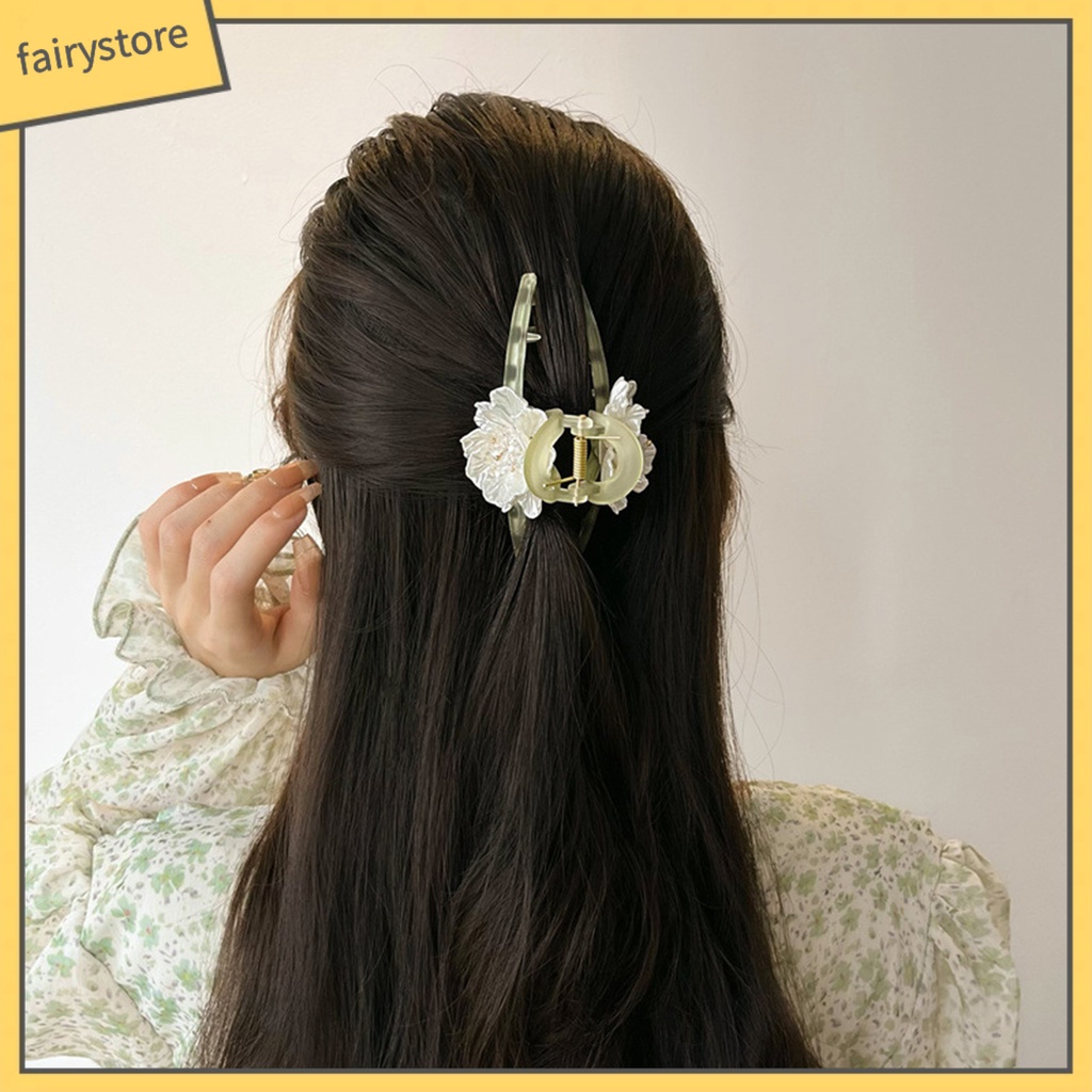 [FRO] Kẹp Tóc Càng Cua Đính Hoa Sang Trọng Thanh Lịch Chất Lượng Cao Viền Mịn Màng Phong Cách Ngọt Ngào Cho Nữ