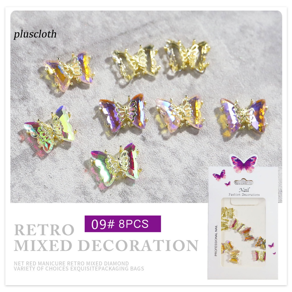 1 Túi Phụ Kiện Trang Trí Móng Tay Nghệ Thuật Nhiều Hình Dạng Không Phai Màu Bằng Hợp Kim AB Cho Nữ