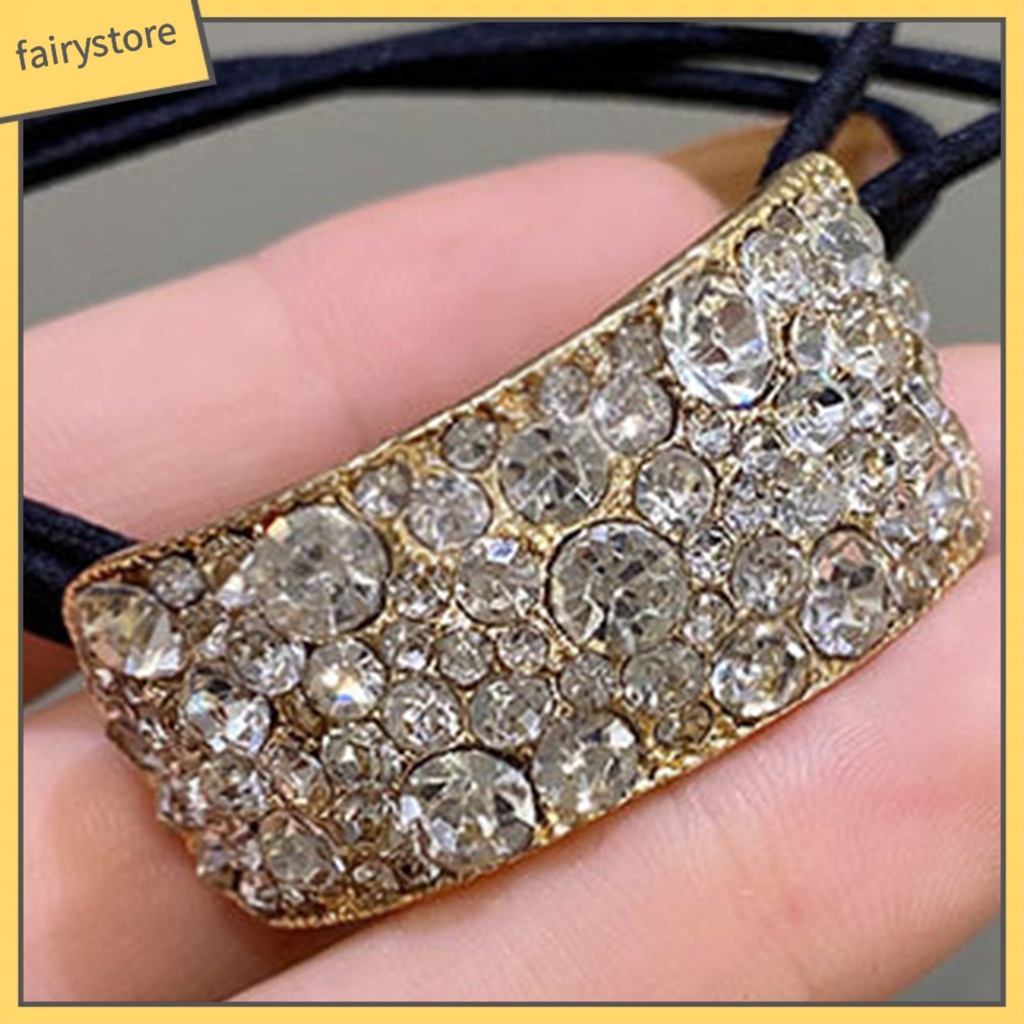 Dây Cột Tóc Co Giãn Nhiều Lớp Đính Đá Trang Trí Thanh Lịch