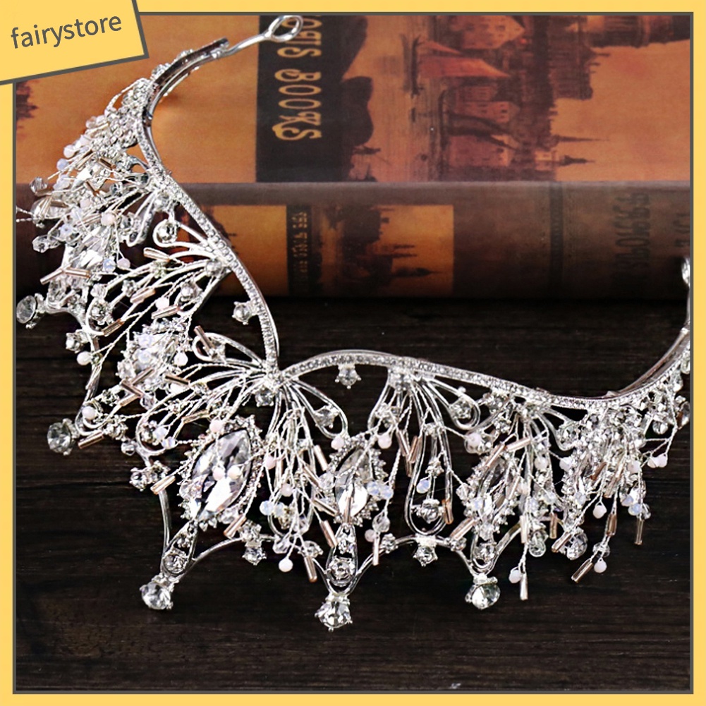 Cài Tóc Hình Vương Miện Đính Đá Lấp Lánh Cho Cô Dâu