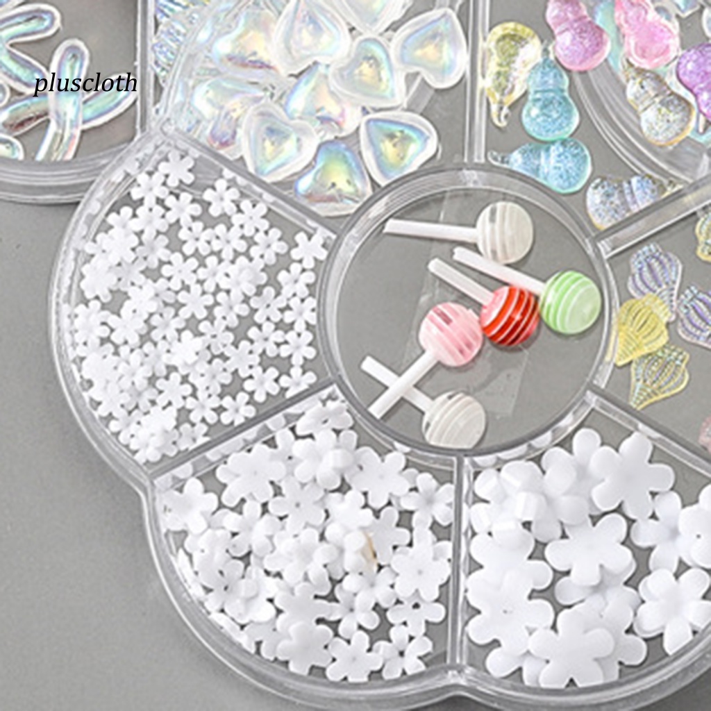 1 Hộp Phụ Kiện Trang Trí Móng Tay Hình Gấu Hoạt Hình 3D