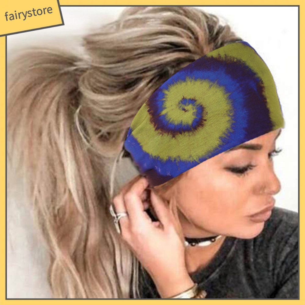 Băng Đô Cài Tóc Co Giãn In Họa Tiết Thời Trang Kèm / Không Nút Cài Tiện Dụng Cho Người Tập Yoga / Chạy