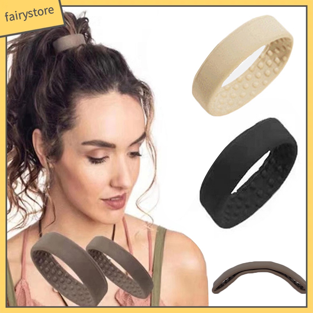 1 Dây Cột Tóc Silicon Co Giãn Màu Trơn Thời Trang Cho Nữ Giá Đỡ