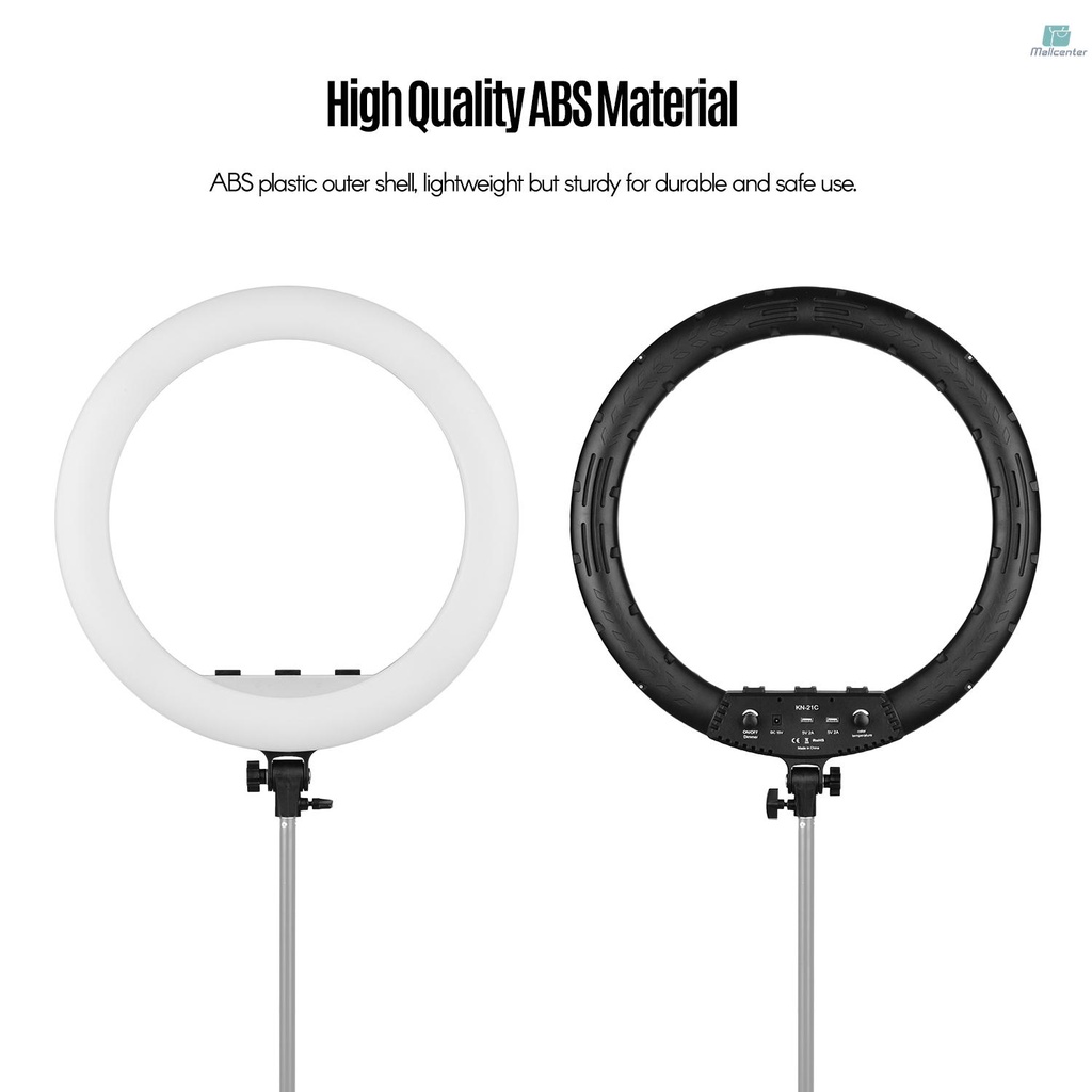 21 Inch LED Ring Light Photography Lamp Set Stepless Dimmable 3000K-6000K with 3pcs Phone Holders Remote Control Carrying Bag for Selfie Makeup Live Streaming Vlogging