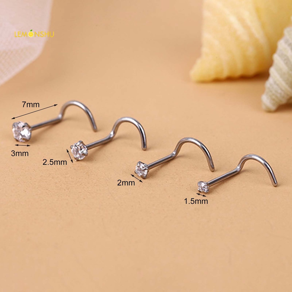 1 Chiếc Khuyên Mũi Thép Titan Đính Đá Zircon Tinh Xảo Cho Bữa Tiệc