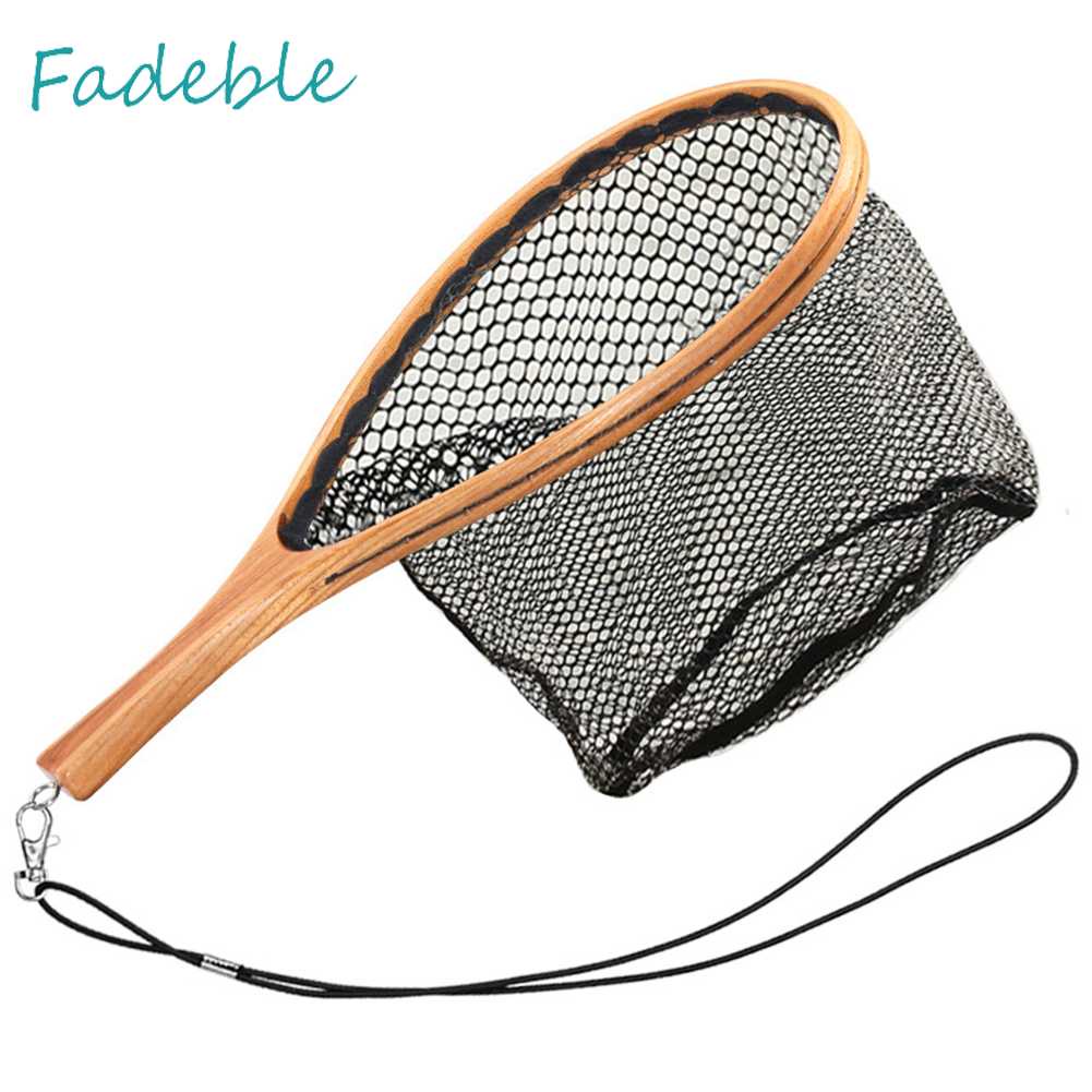 Lưới Đánh Bắt Cá Cán Gỗ Có Thể Gấp Gọn Tiện Dụng