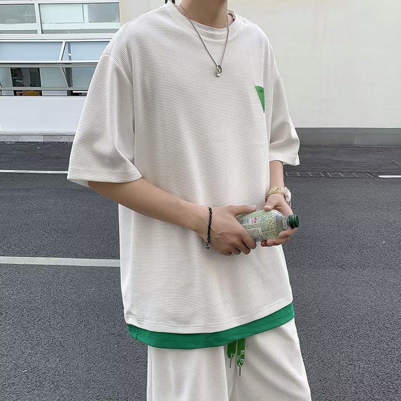 Bộ Đồ Thể Thao Áo Tay Ngắn Phối Quần Short Dáng Rộng Thời Trang Mùa Hè Cho Bé Trai