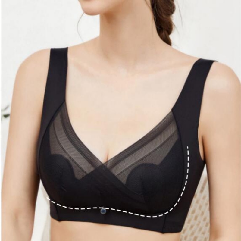 Áo Ngực Siêu Mỏng Bằng Cao Su Pha Lê Phong Cách Mới Với Tai Thỏ Cúp Lớn Nâng Ngực Thoáng Khí Cho Nữ