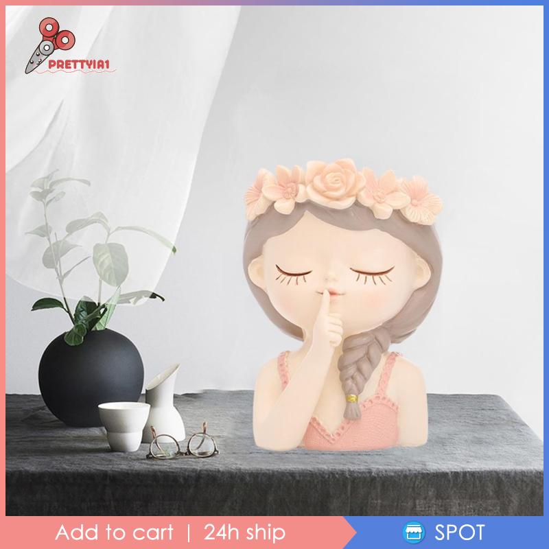 1 Chậu Hoa Hình Chân Dung Dễ Thương Kích Thước 7x7x11cm