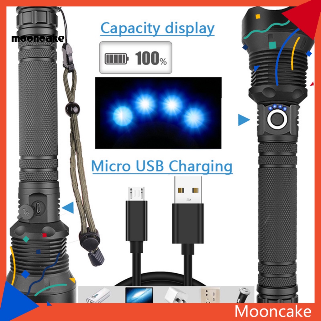 Đèn Pin LED 3 Bánh Răng Type-C Bằng Hợp Kim Nhôm Có Thể Sạc Lại Dùng Cho Cắm Trại Ngoài Trời