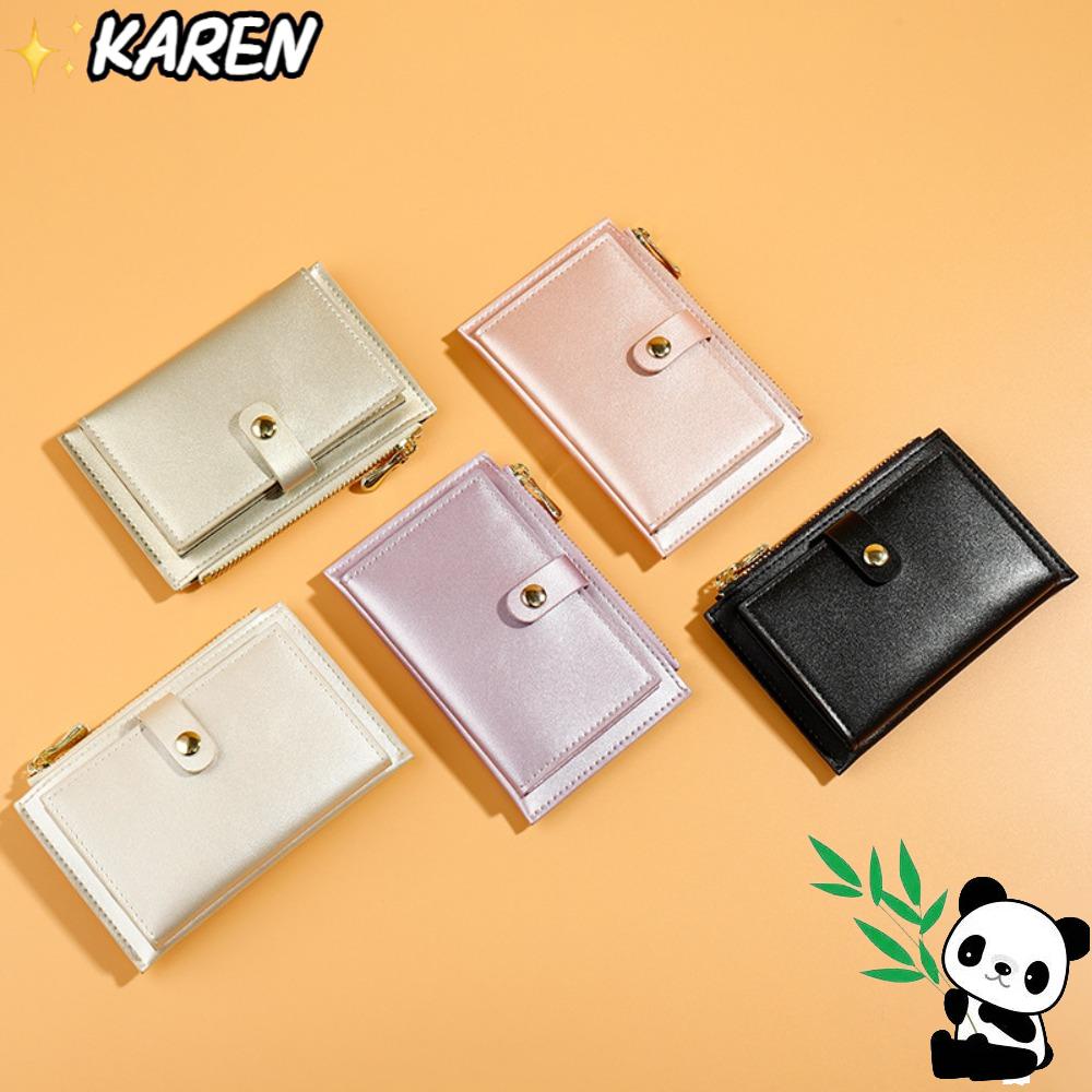 Ví Da Đựng Tiền Xu Nhiều Ngăn Có Khóa Kéo Đơn Giản Giá Đỡ