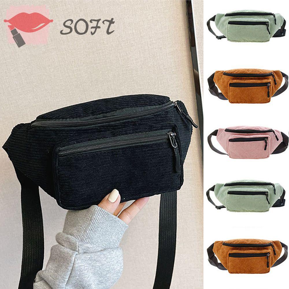 Túi Đeo Hông Vải Nhung Mềm Mại Thời Trang Cho Bạn Gái