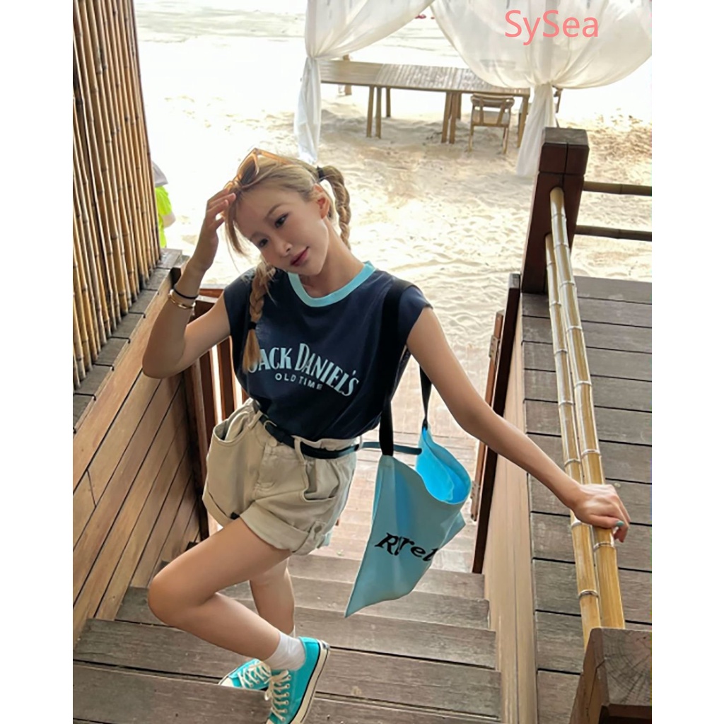 Áo Sát Nách Cổ Tròn In Chữ Thời Trang Mùa Hè Cho Nữ