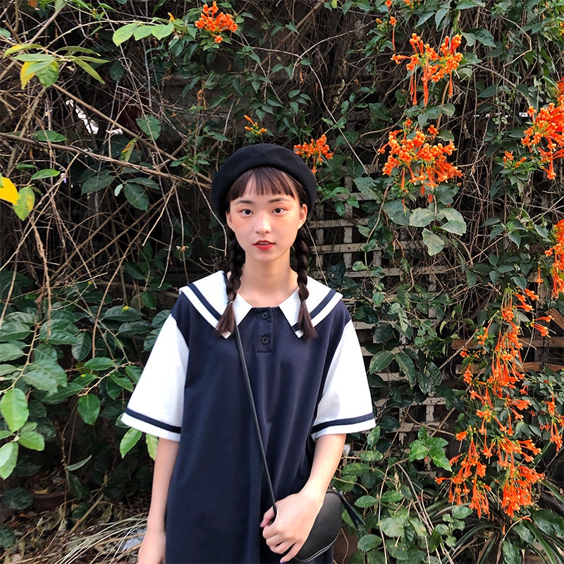 Đầm Thun Polo Ngắn Tay Phong Cách Hàn Quốc Thời Trang Mùa Hè Hàng Mới Dành Cho Nữ