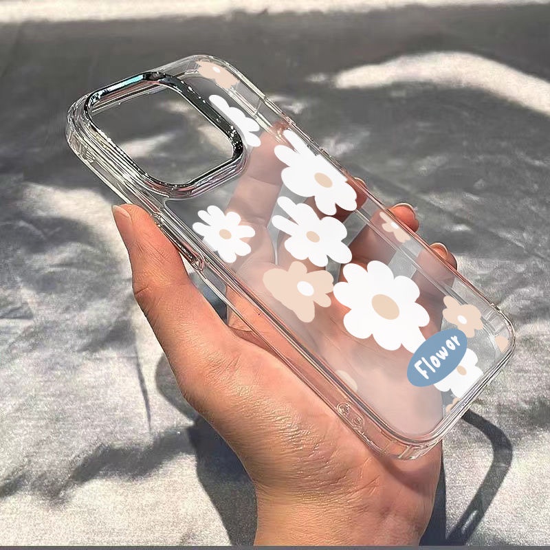 ✅Ốp Điện Thoại Dẻo Họa Tiết Hoa Cúc Đơn Giản Chống Sốc Cho iPhone12 / 14pro 11xs7max 13 plus8