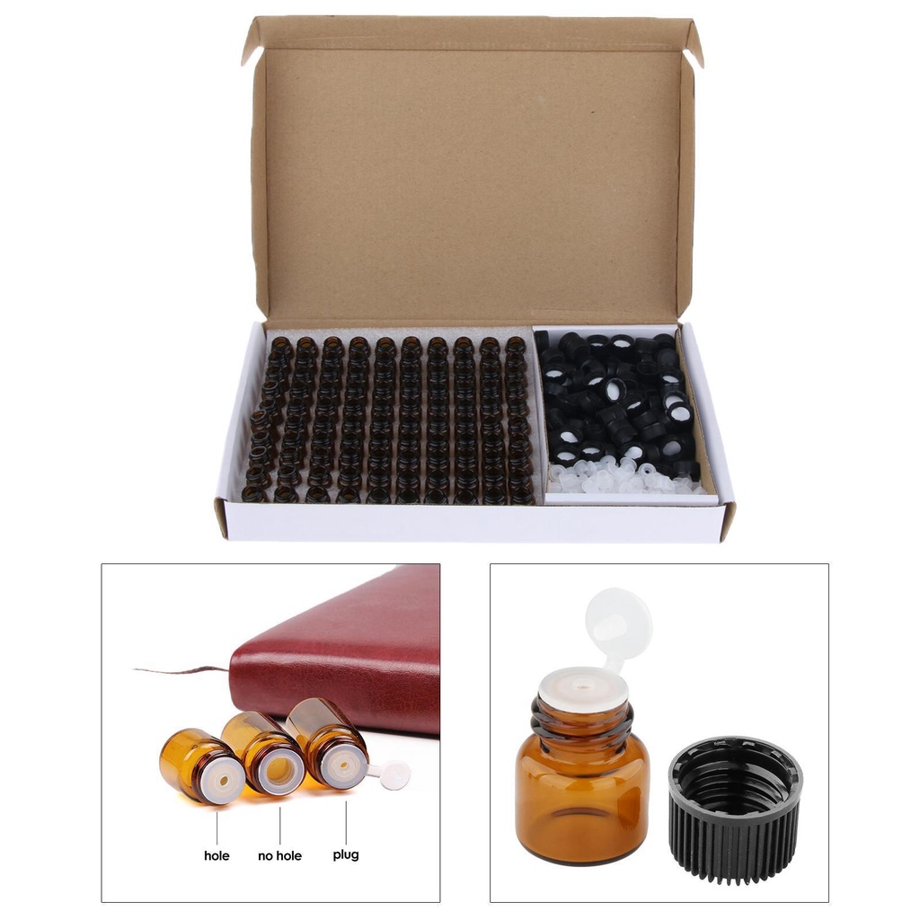 Bình Rỗng Đựng Tinh Dầu Dạng Lỏng Chống Rò Rỉ Màu Hổ Phách