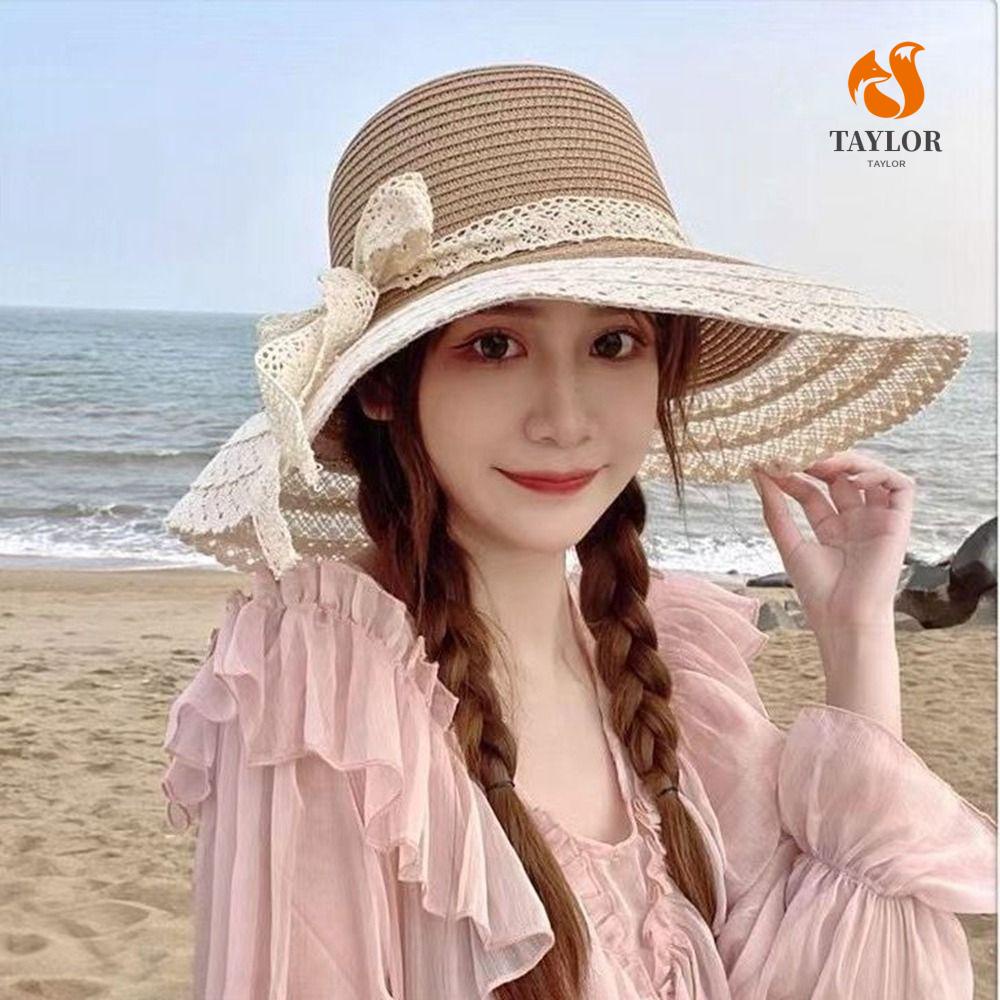 Mũ Cói Chống Nắng Thắt Nơ Ruy Băng Phong Cách Anh Quốc Mùa Hè Cho Nữ TAYLOR1