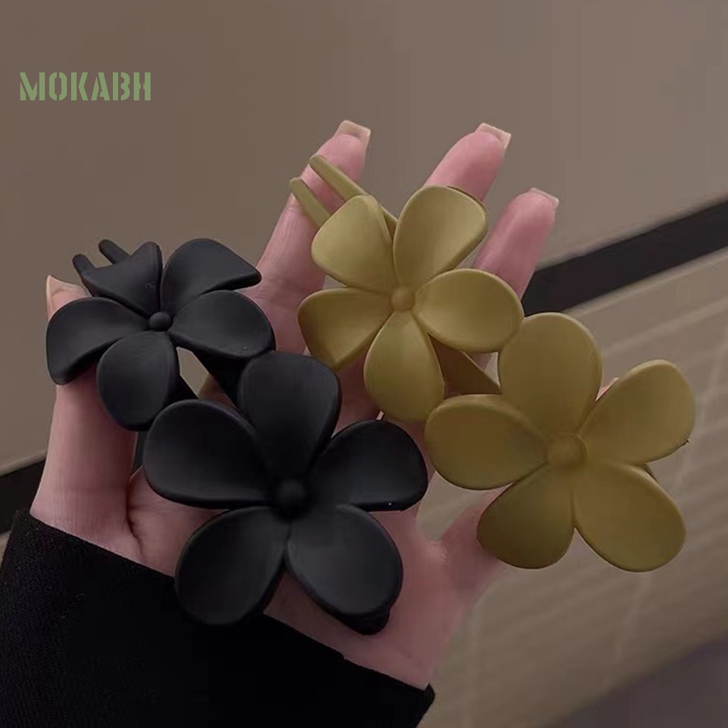 Kẹp Tóc Hình Hoa Hai Lớp Chống Trượt Chống Rơi Màu Trơn Thanh Lịch