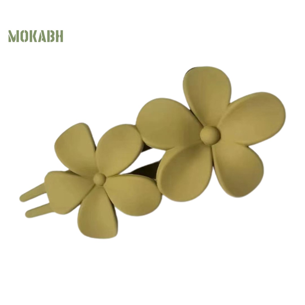 Kẹp Tóc Hình Hoa Hai Lớp Chống Trượt Chống Rơi Màu Trơn Thanh Lịch