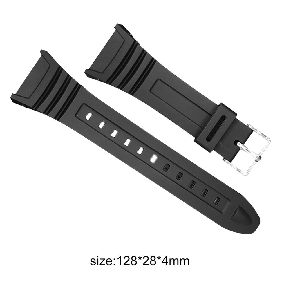 ❤Silicone Watch Band Stainless Steel Pin Buckle Watchband for Casio W-96H