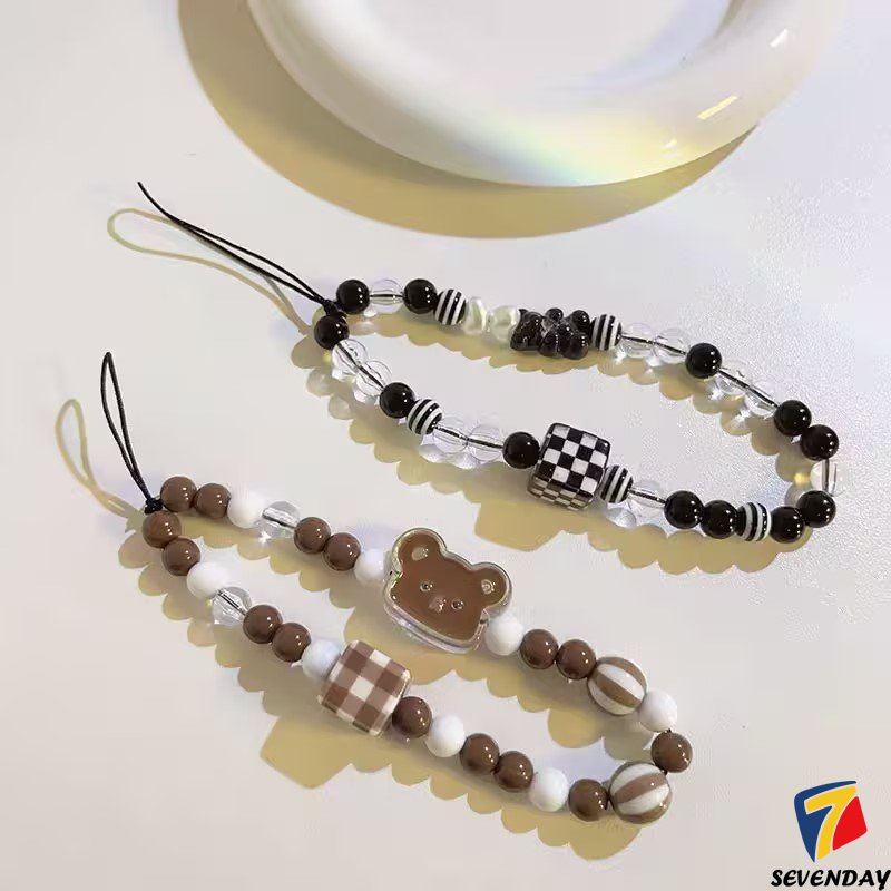 Dây Đeo Điện Thoại Xâu Hạt Ngọc Trai Giả Hình Thỏ / Gấu Hoạt Hình Kiểu Hàn Quốc Dễ Thương