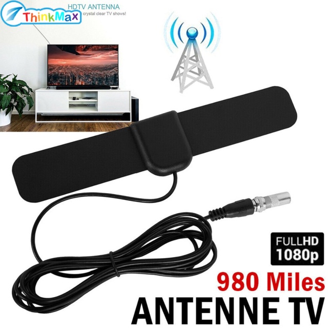Thinkmax Ăng Ten Tv Kỹ Thuật Số 1080p Hdtv Phạm Vi 980 Dặm Dvb-t2 20DBI Cổng Usb Và Phụ Kiện
