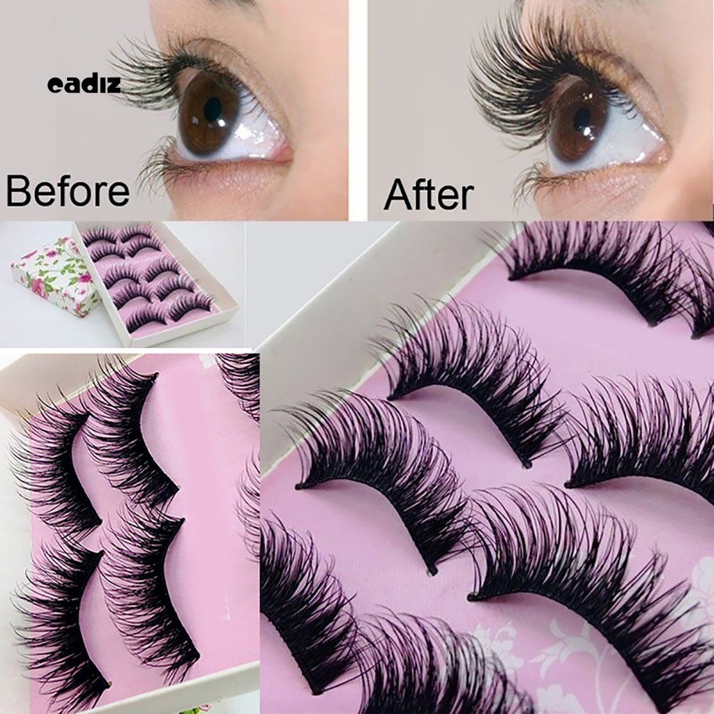 Bộ 5 Cặp Lông Mi Giả Dài Và Dày Mềm Mại Tự Nhiên