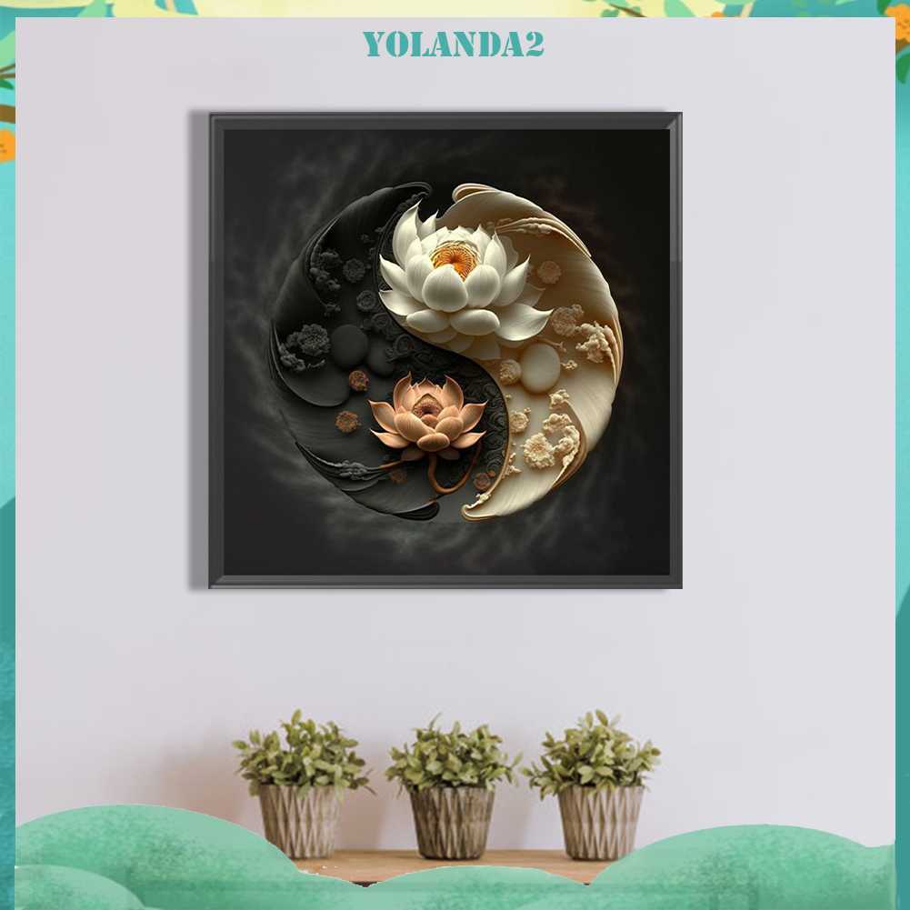 Tranh Đính Đá Kim Cương Toàn Bộ 5D DIY Hình Biểu Tượng Âm Dương