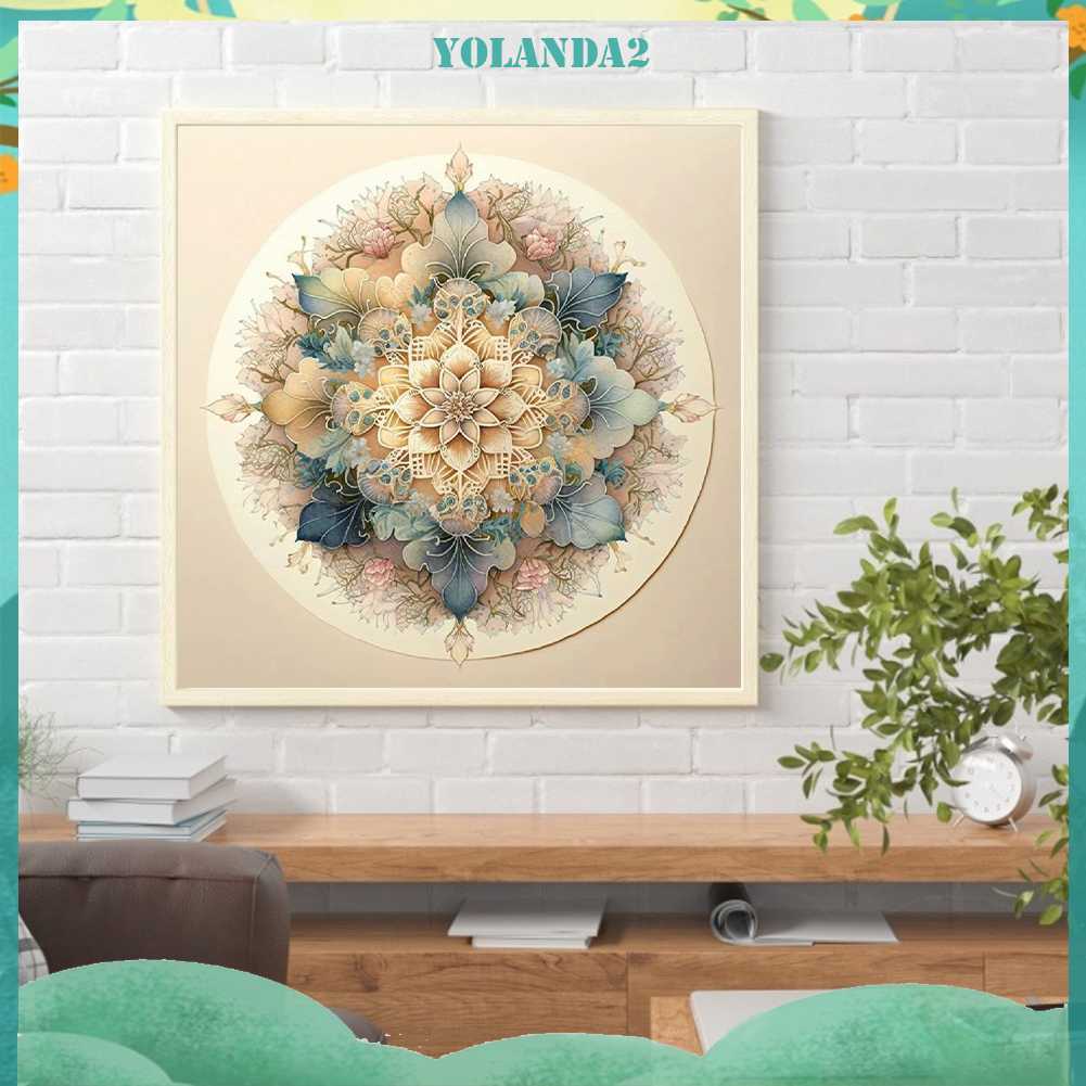 Bộ Tranh Đính Đá 5D Họa Tiết Hoa Văn Mandala Độc Đáo DIY Dùng Trang Trí Nhà Cửa