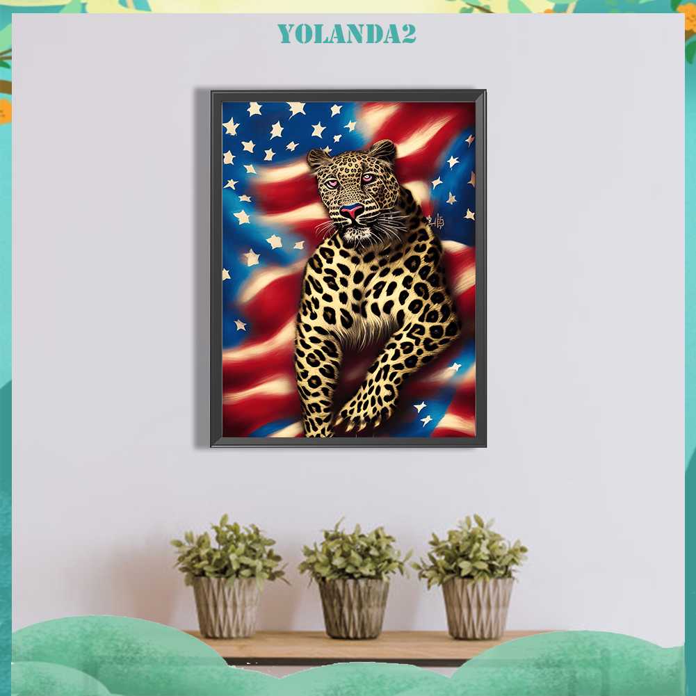 Tranh Đính Đá Kim Cương Toàn Bộ 5D DIY Hình Cờ Mỹ