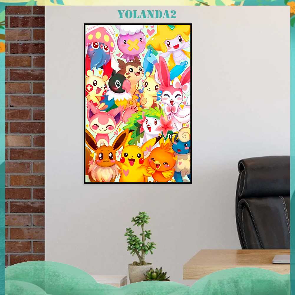 Tranh Đính Đá Kim Cương Toàn Bộ 5D DIY Hình Pokemon