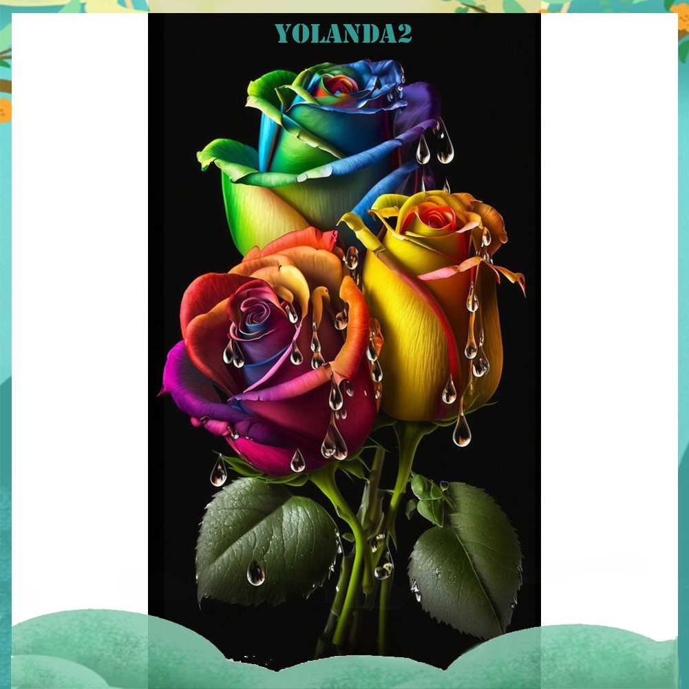 Tranh Đính Đá Kim Cương Toàn Bộ 5D DIY Hình Vẽ Hoa Hồng