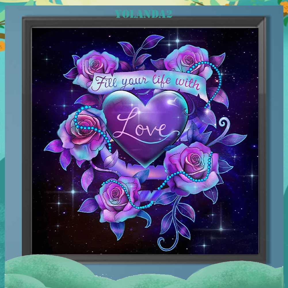 Tranh Đính Đá Kim Cương Toàn Bộ 5D DIY Hình Vẽ Hoa Hồng