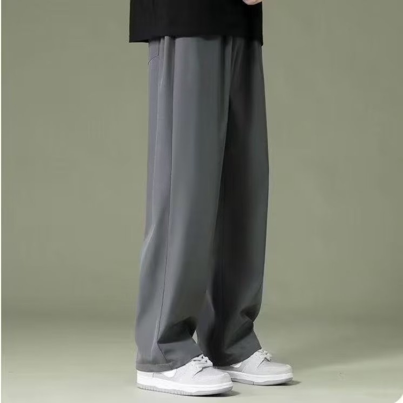 Quần Dài Vải Lụa Lạnh Thoáng Khí Nhanh Khô Phong Cách Đường Phố Mỹ Thời Trang Mùa Hè Cho Nam