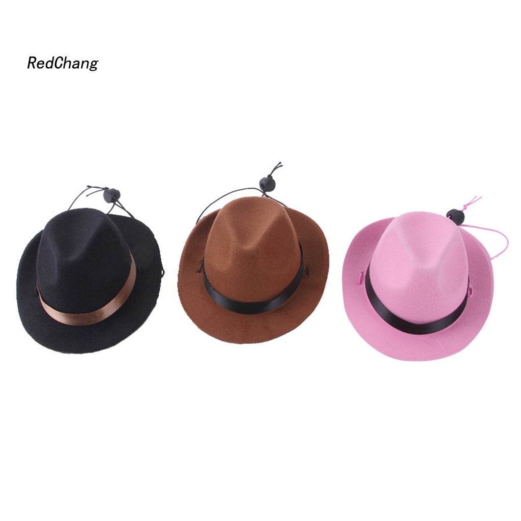 Rc ~ Mũ Cao Bồi Có Dây Điều Chỉnh Được Thời Trang Làm Phụ Kiện Chụp Ảnh Thú Cưng Dịp Halloween /
