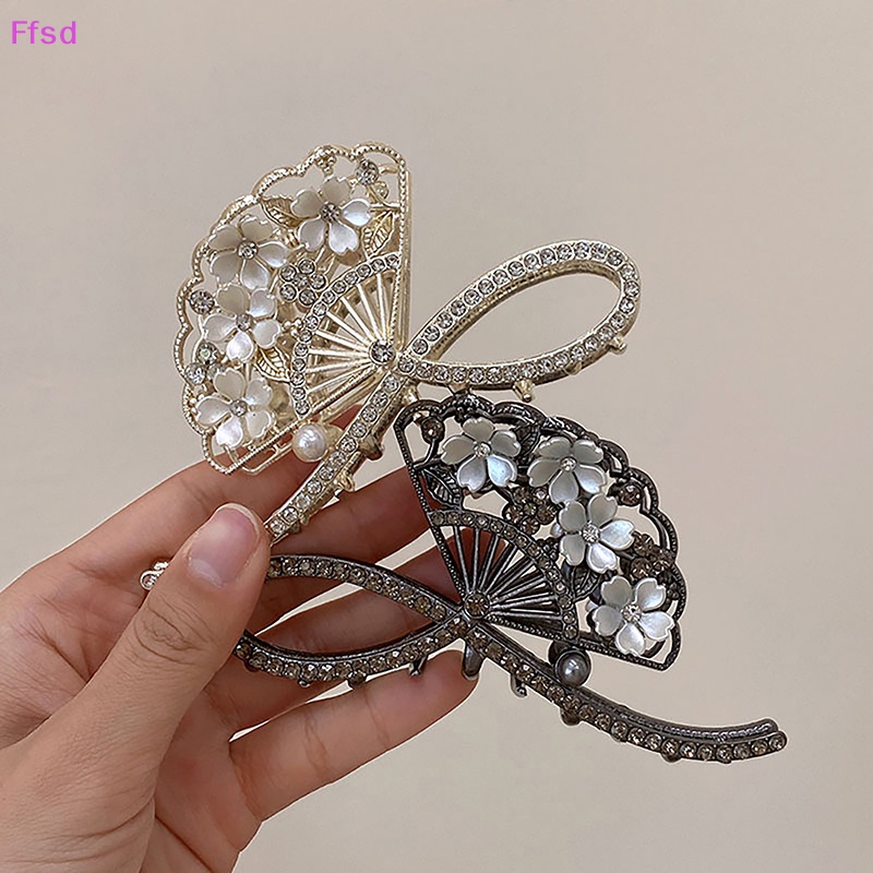 Kẹp Tóc Hình Cá Mập Đính Đá Phong Cách Vintage Thanh Lịch Cho Nữ