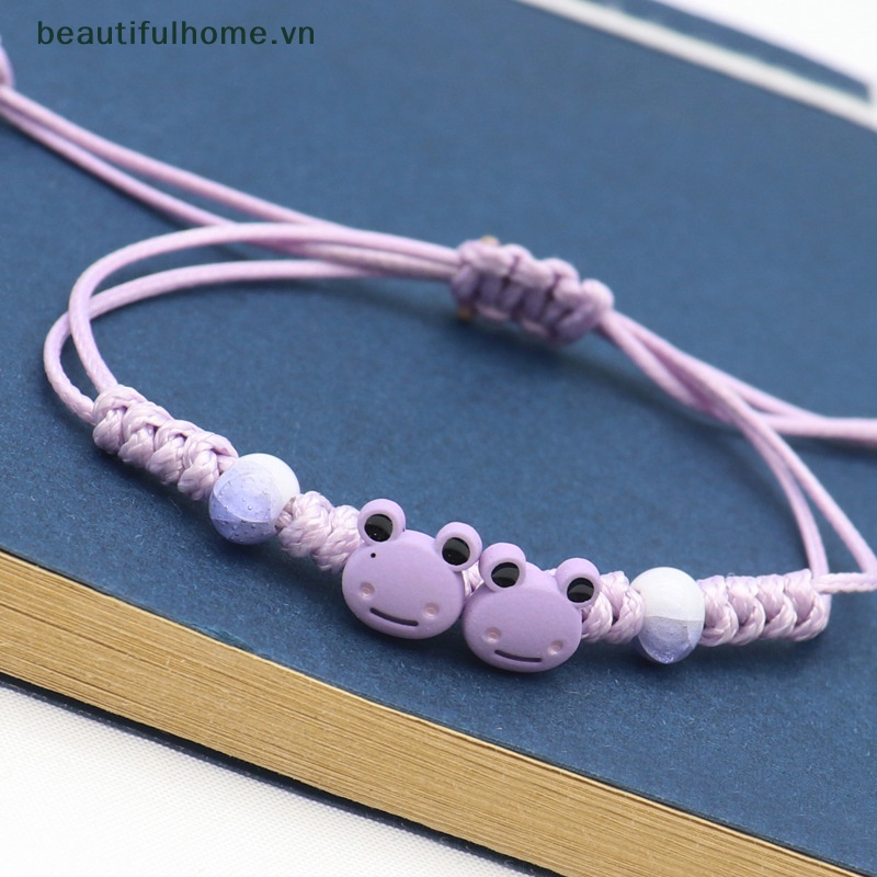 [beautifulhome] Vòng Đeo Tay Cặp Đôi Dệt Kim Hình Chú Ếch Nhỏ Màu Kẹo Ngọt Thời Trang Làm Quà Tặng Cho Trẻ Em [beauty]